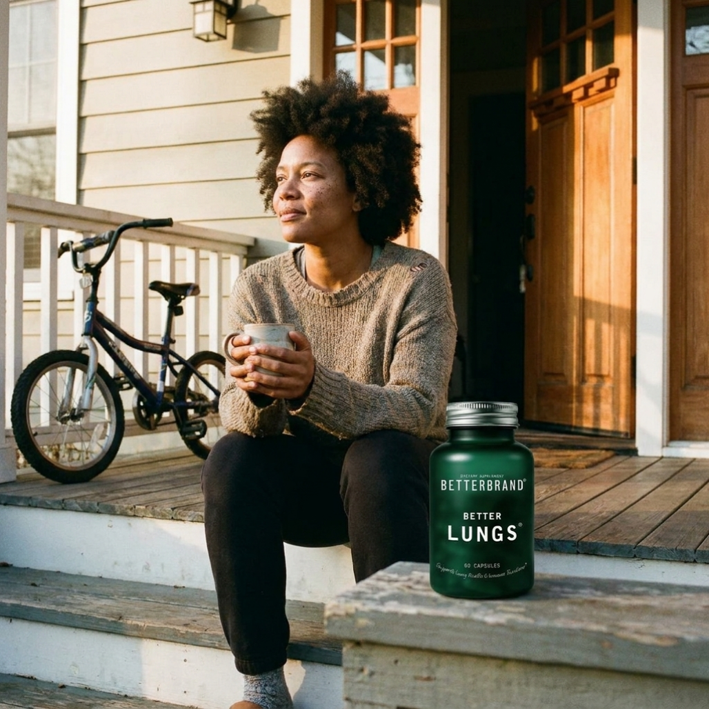VIP Member with BetterLungs® bottle on porch